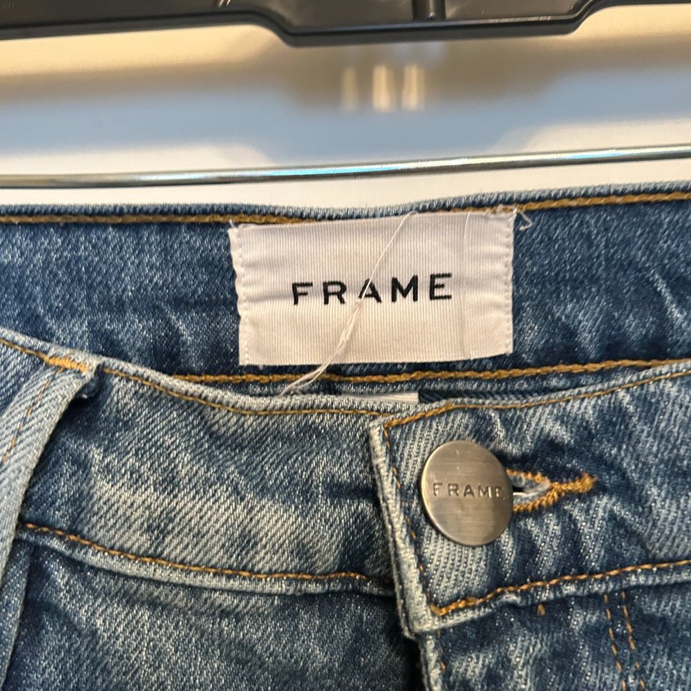 Frame Patchwork Bootcut Cropped Jean Medium-Wash - image 5